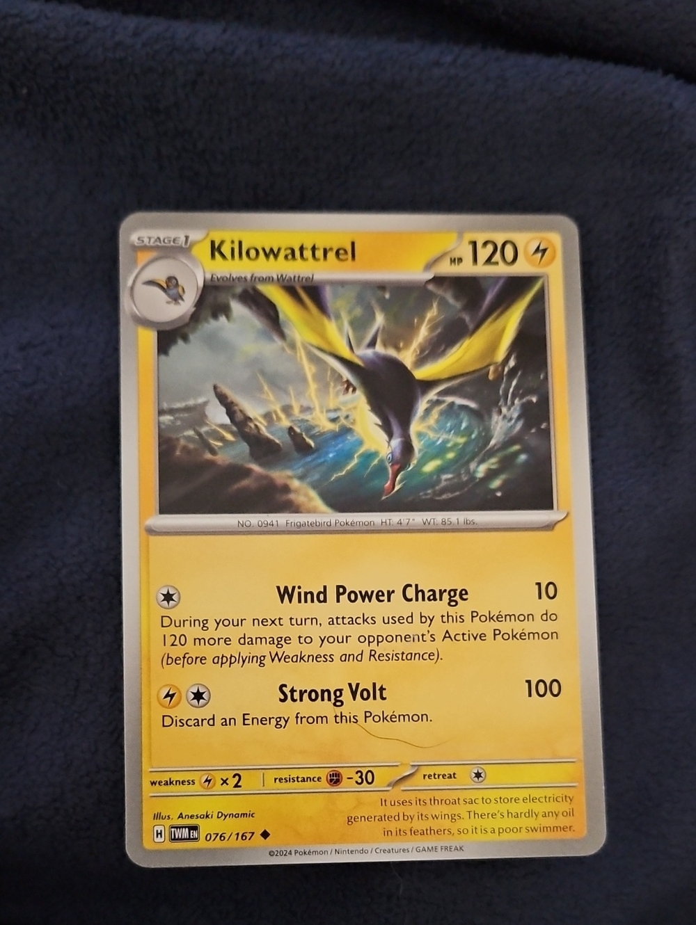 Pokemon TCG Kilowattrel 076/167 SV06 Twilight Masquerade Uncommon English